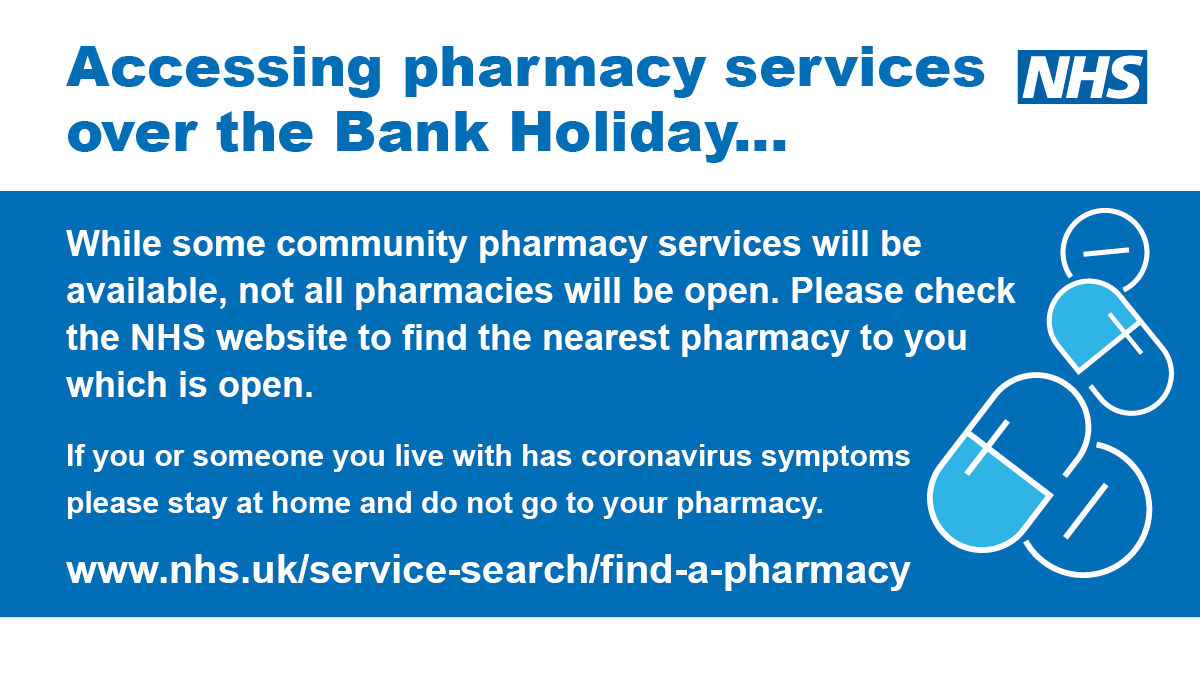 Bank Holiday pharmacies details